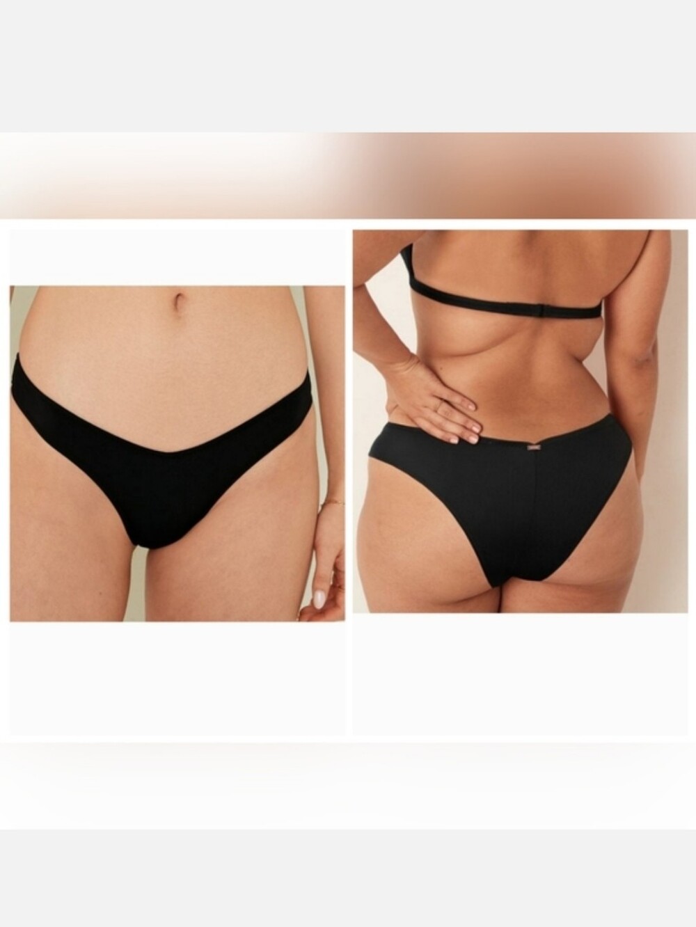 Victoria's secret pink v front itsy bikini swim bottom PURE BLACK XXL